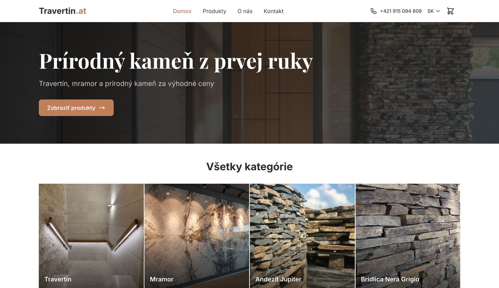 E-commerce for a natural stone supplier